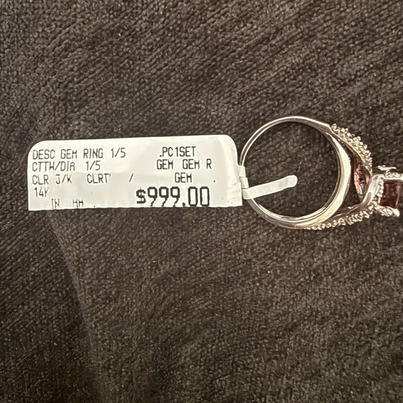 Vintage Ruby Sapphire and diamond ring 14k white gold sz 8 - Picture 8 of 10